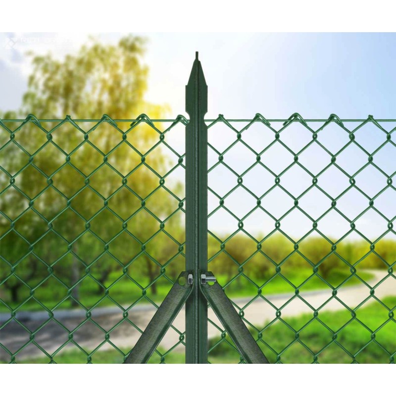 Paletti palo saetta in ferro per recinzione plastificati verde a T